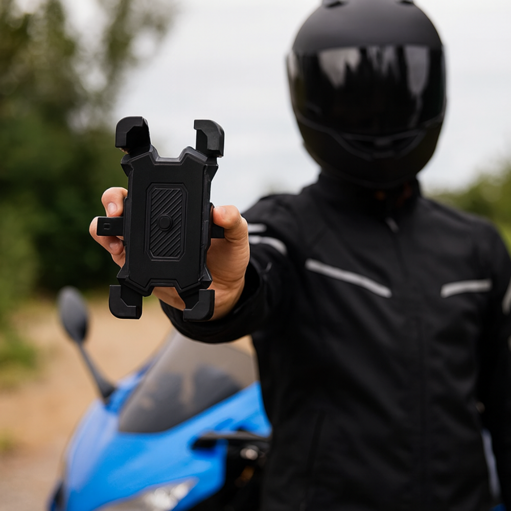 Shockproof motorcycle phone holder – Secure GPS mount for motorcycle handlebars