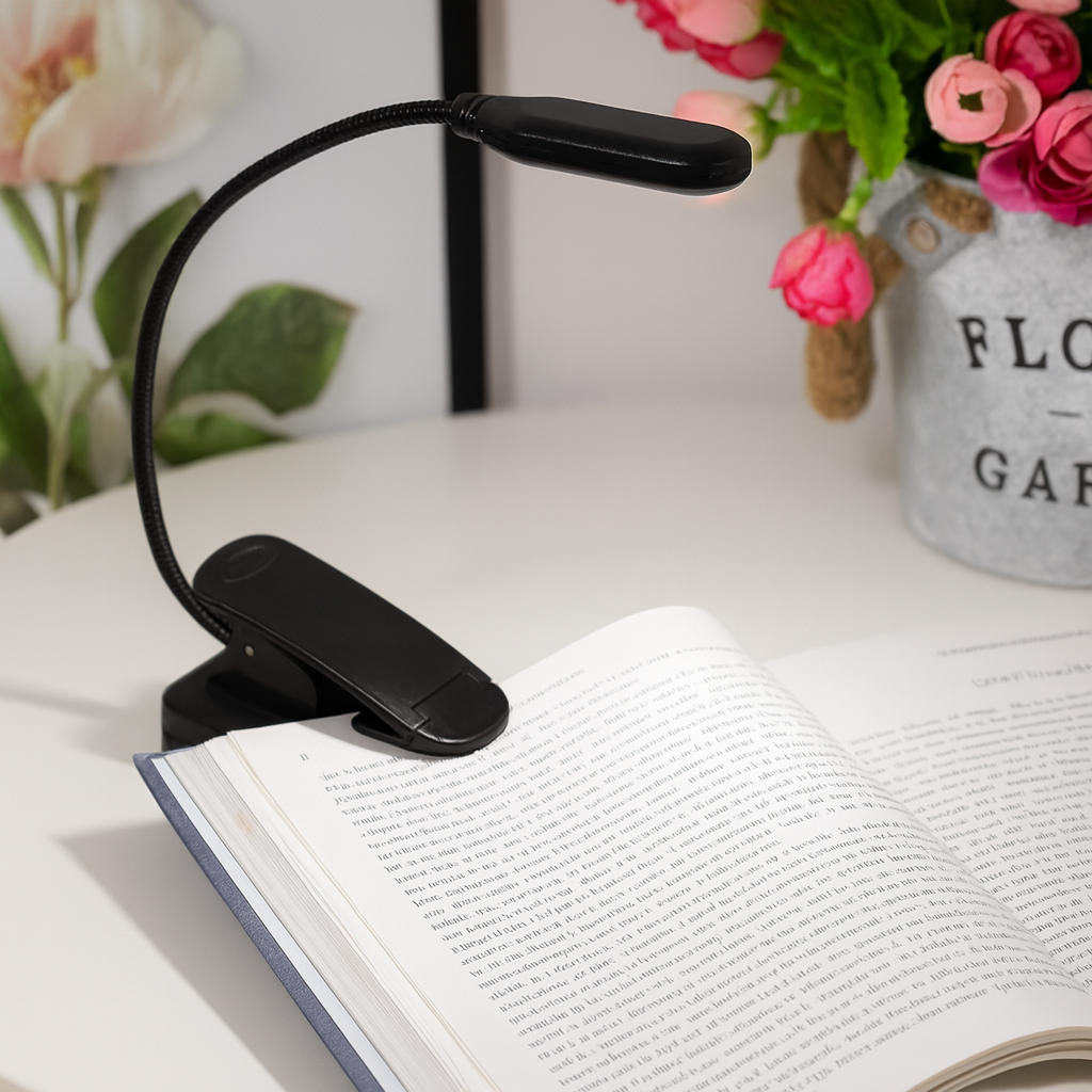 Lumeo | Clip-On Adjustable LED Reading Light for Book, Desk and Bedside