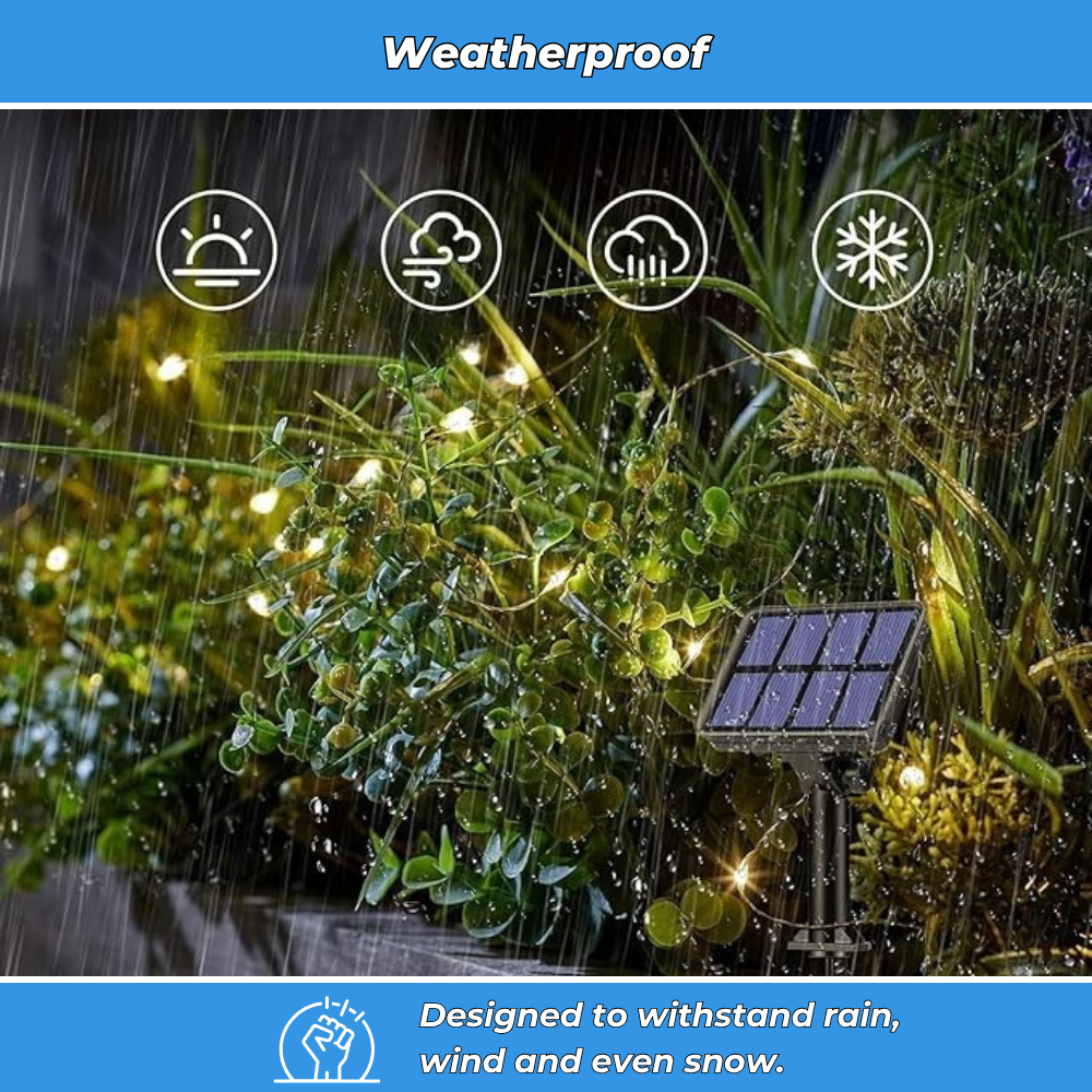 Outdoor LED solar garland - A warm, economical atmosphere