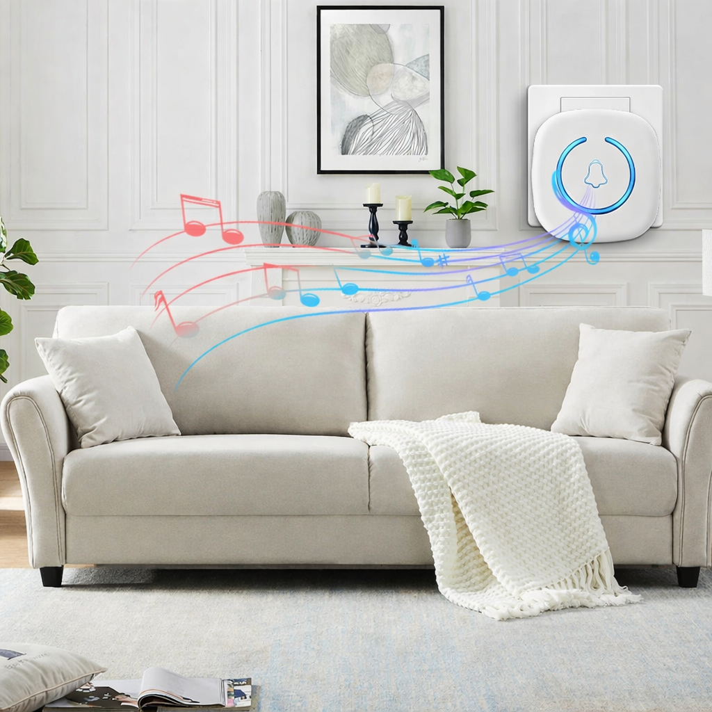 Wireless Doorbell Long Range Outdoor Waterproof Electronic with 60 Melodies