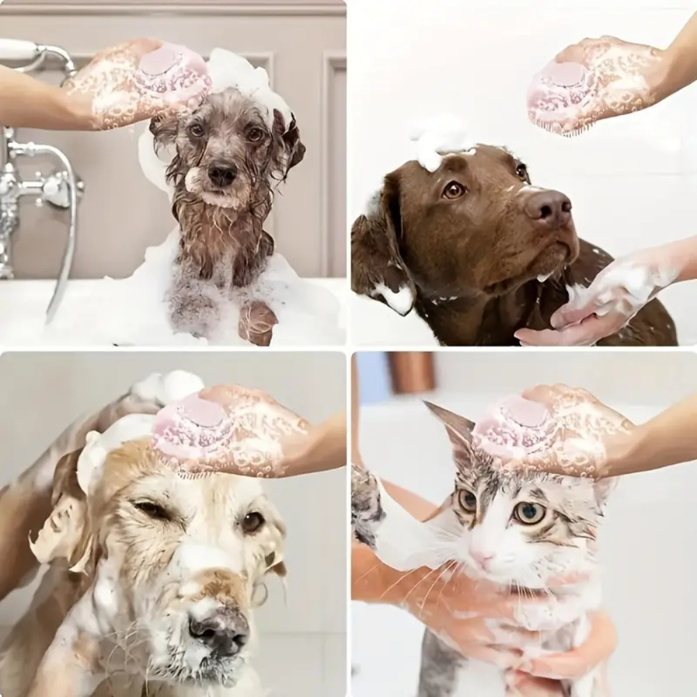 Silicone Bath Brush for Dogs and Cats