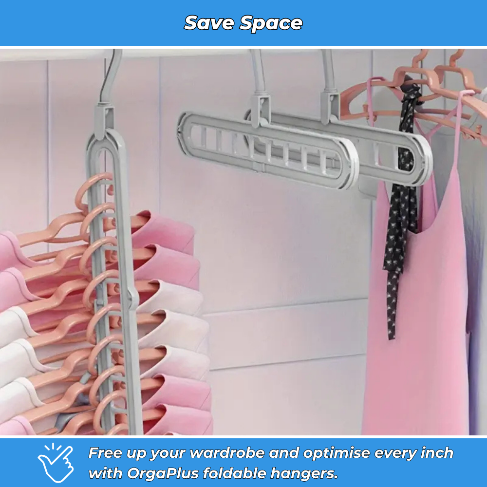 OrgaPlus | Foldable Hanger Organisers for Wardrobe, Bedroom and Closet