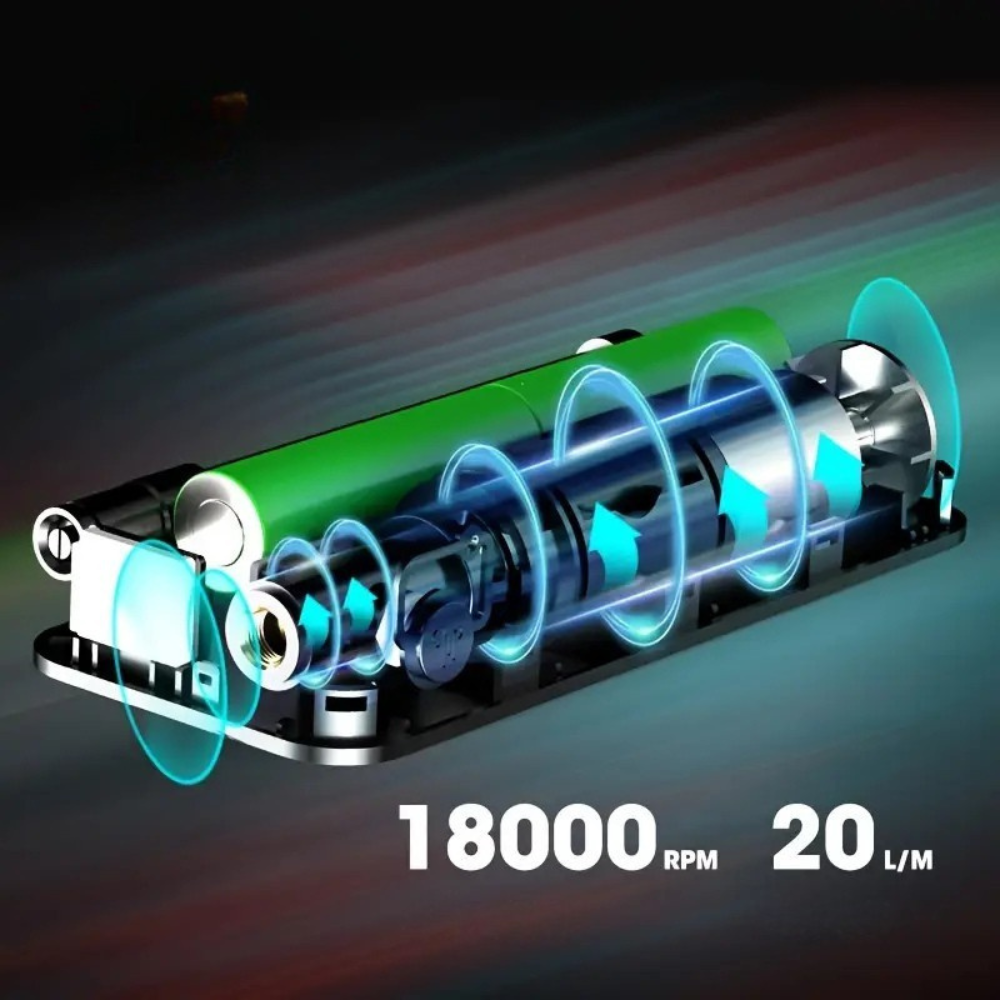 Portable tyre inflator for cars, motorcycles and bicycles – Electric air compressor