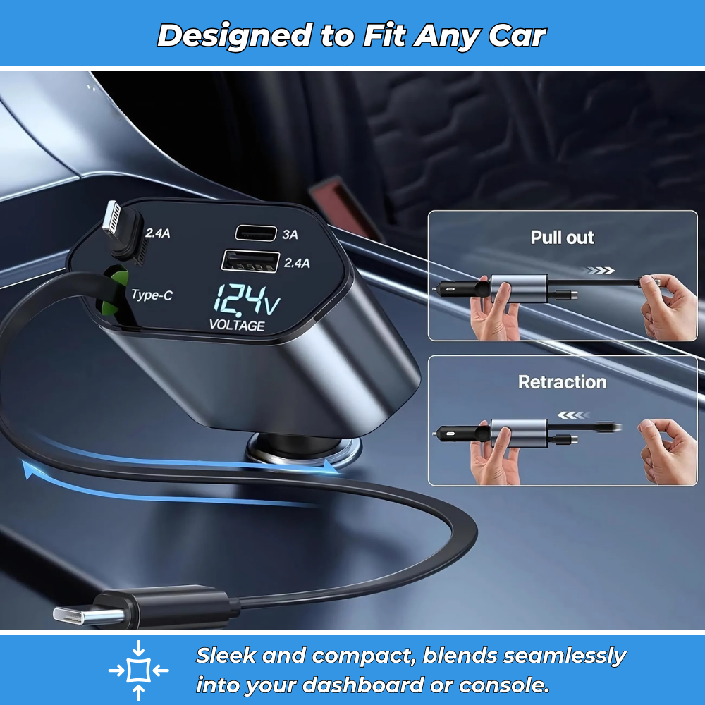 CarVolt – Retractable Charger for Neat In-Car Power