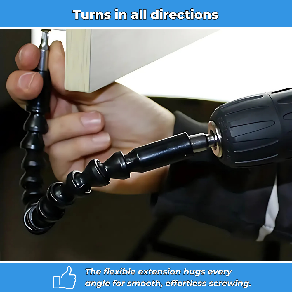 Flexible extension for screwdriver and drill