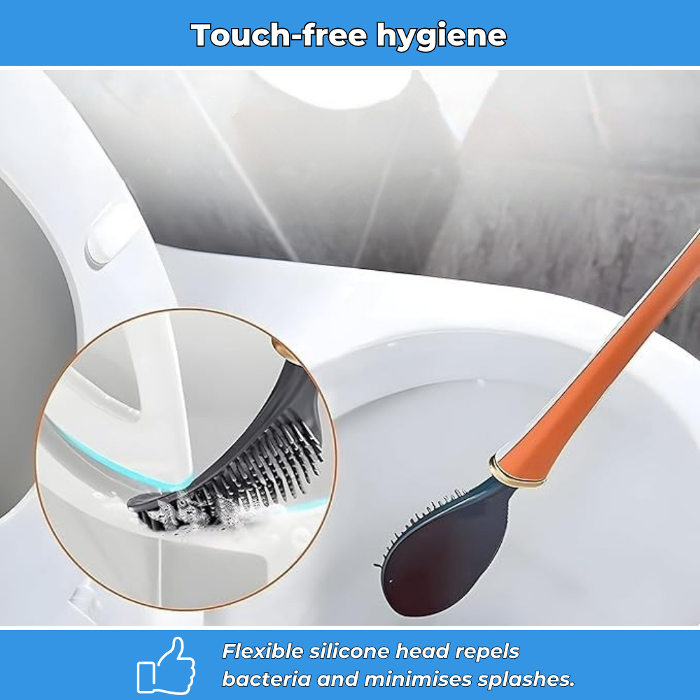 FlexiClean – Wall-mounted silicone toilet brush with built-in dispenser