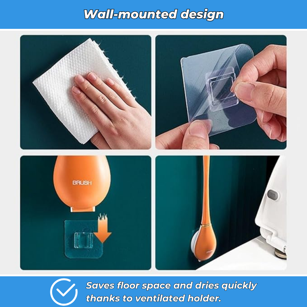 FlexiClean – Wall-mounted silicone toilet brush with built-in dispenser