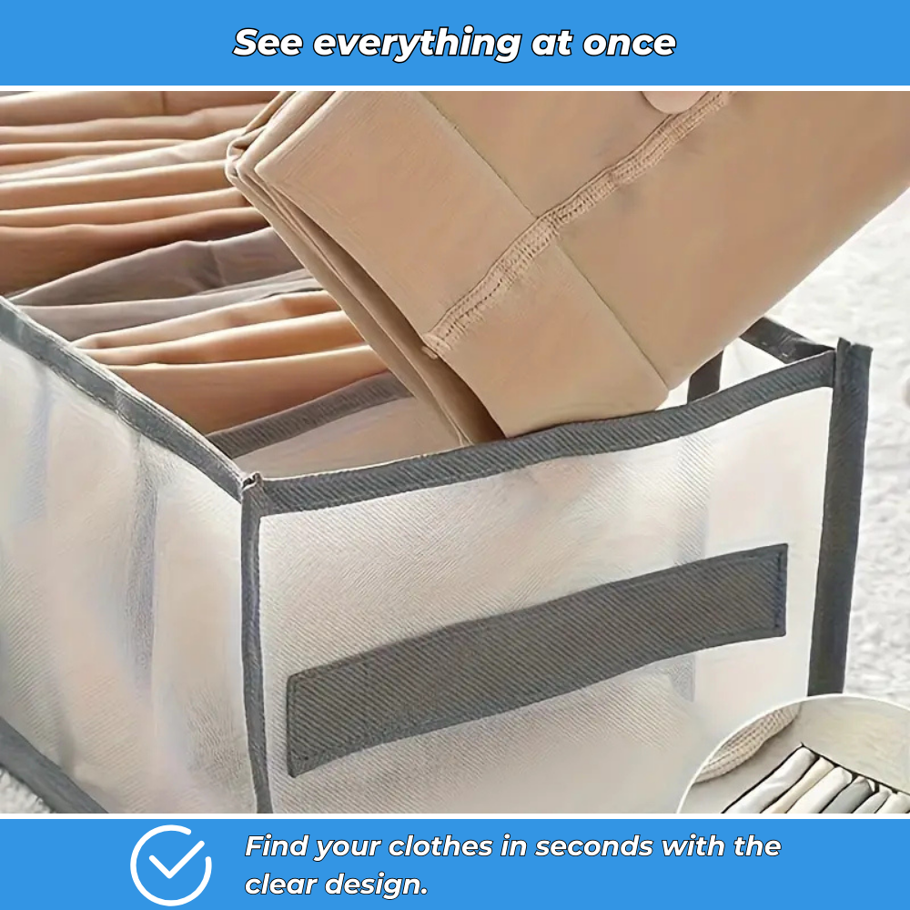 Foldable 7-Compartment Clothes Organiser