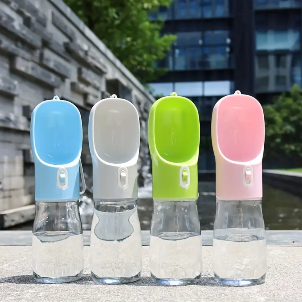 Travel Water Bottle with Built-In Bowl for Dogs