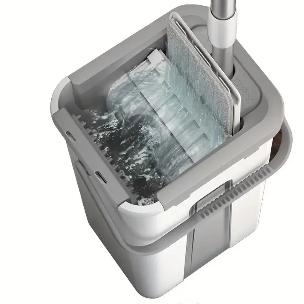 CrystalMop Flat Mop with 360° Spin Bucket