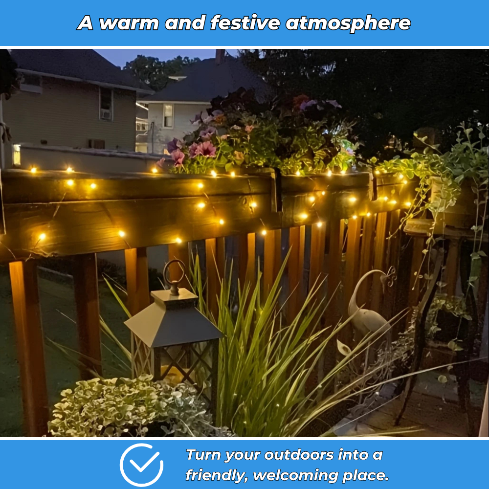 Outdoor LED solar garland - A warm, economical atmosphere