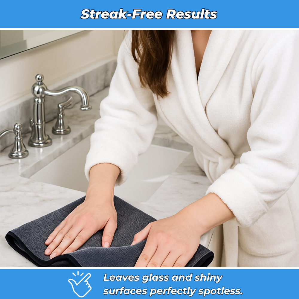 MaxiClean – Streak-Free Microfiber Cloth for Hard Water and Limescale
