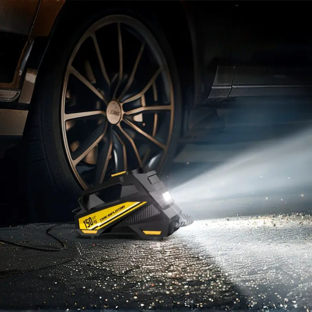 Portable 12V 150 PSI car air compressor with LED display – Digital tyre inflator