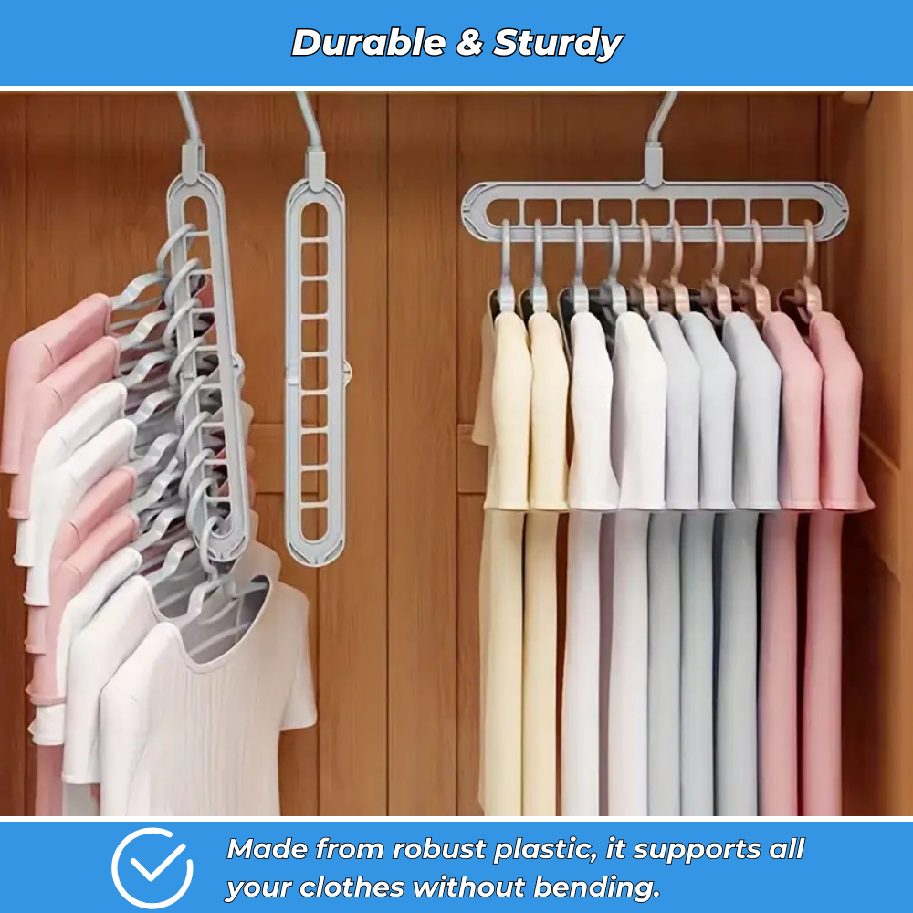 OrgaPlus | Foldable Hanger Organisers for Wardrobe, Bedroom and Closet