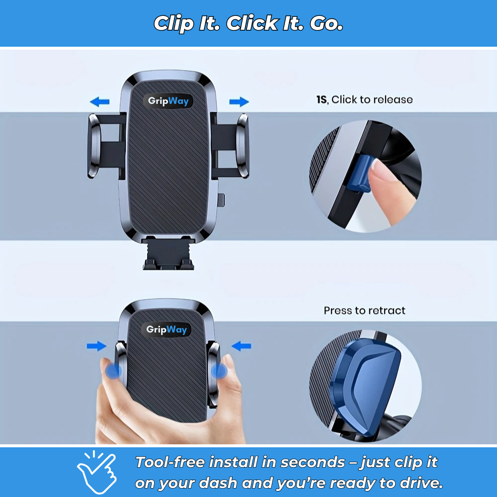 GripWay – Dashboard Phone Mount for All Car Models