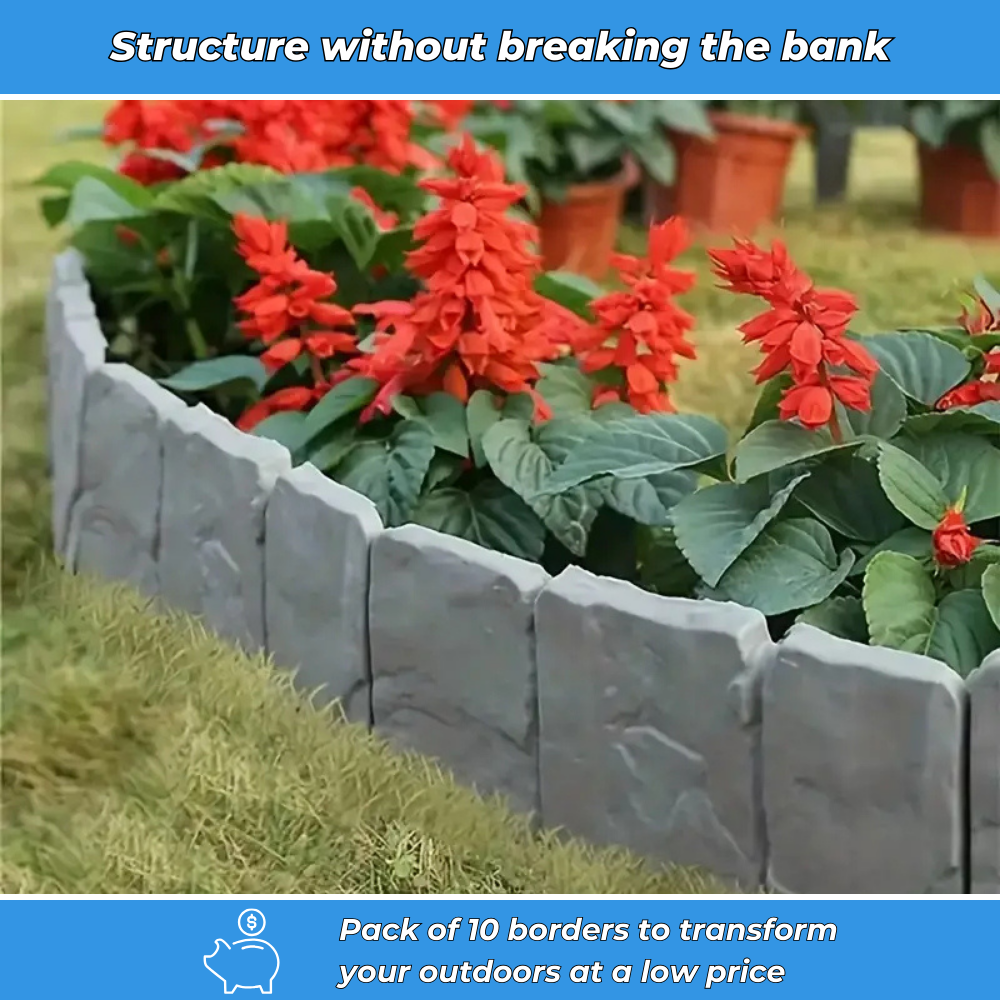 RockEdge - Flexible edging for flowerbeds and driveways (Pack of 10)