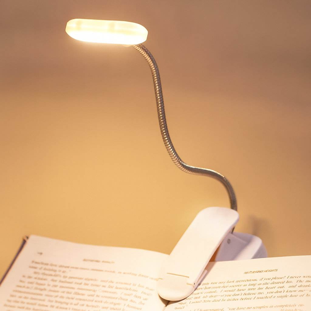 Lumeo | Clip-On Adjustable LED Reading Light for Book, Desk and Bedside