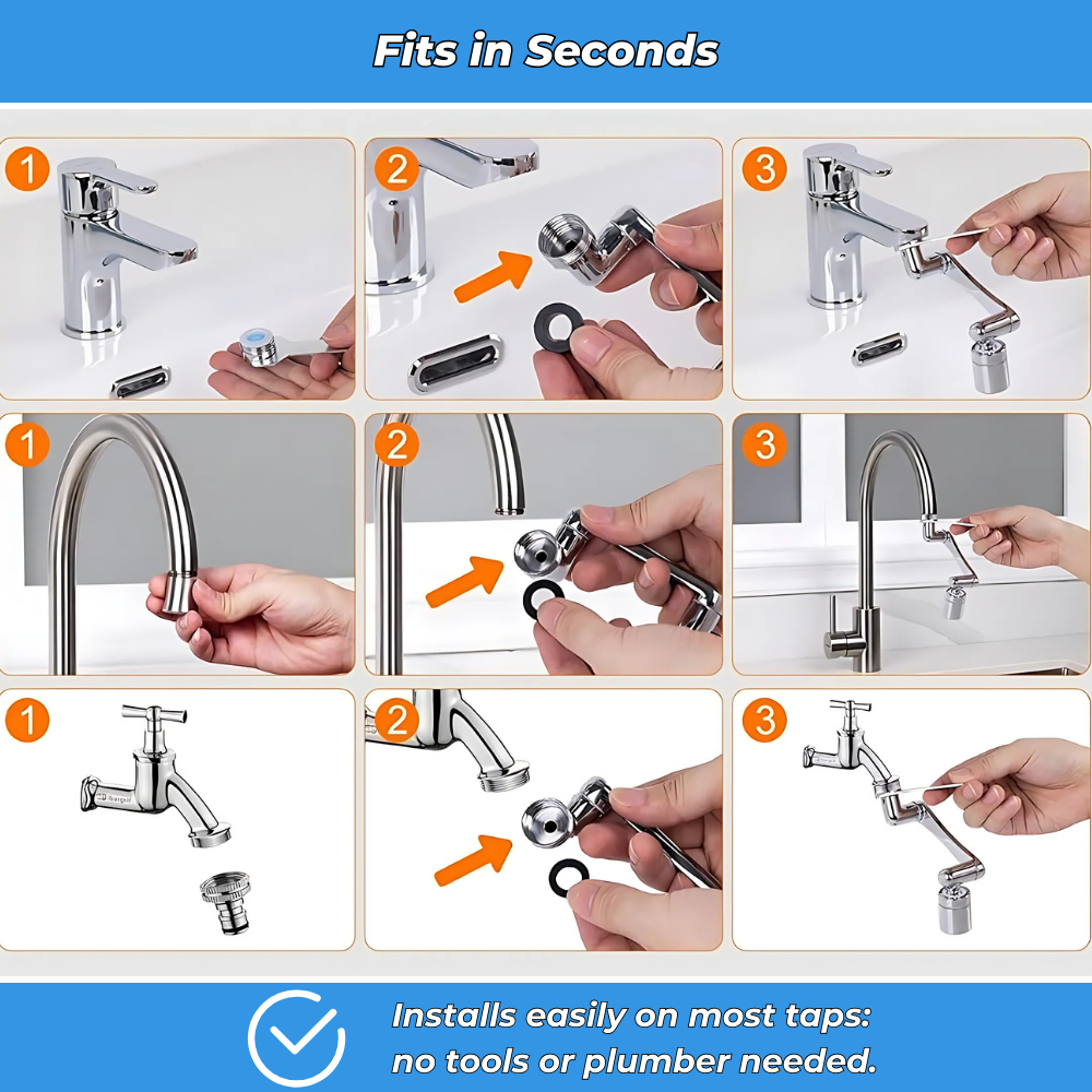 Aquaflex - Universal Rotating Faucet Adapter