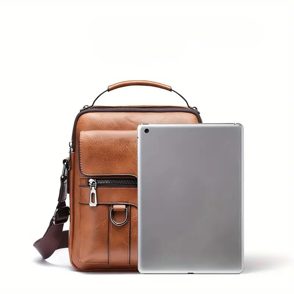 Vintage Leather Crossbody Bag for Men