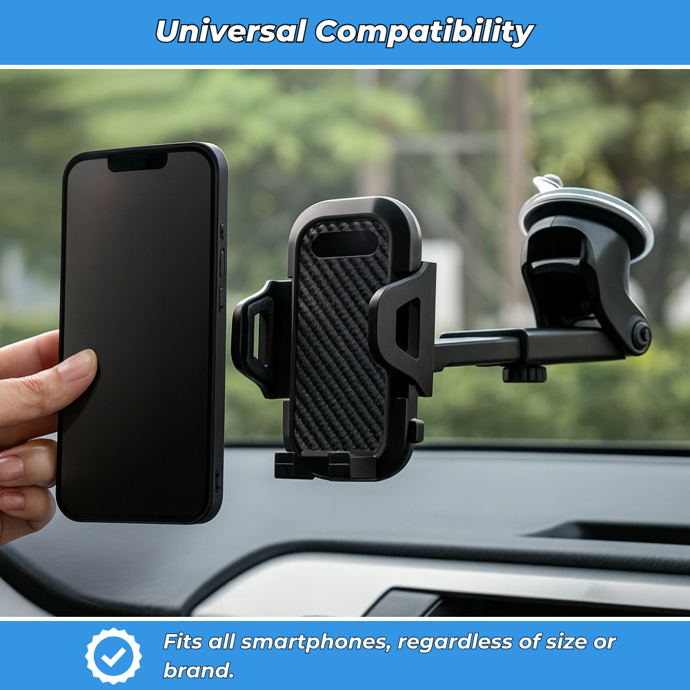 Auto360 PRO – Universal 360° Suction Car Phone Holder for Dashboard