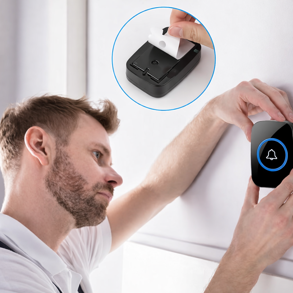 Wireless Doorbell Long Range Outdoor Waterproof Electronic with Plug-In Receiver