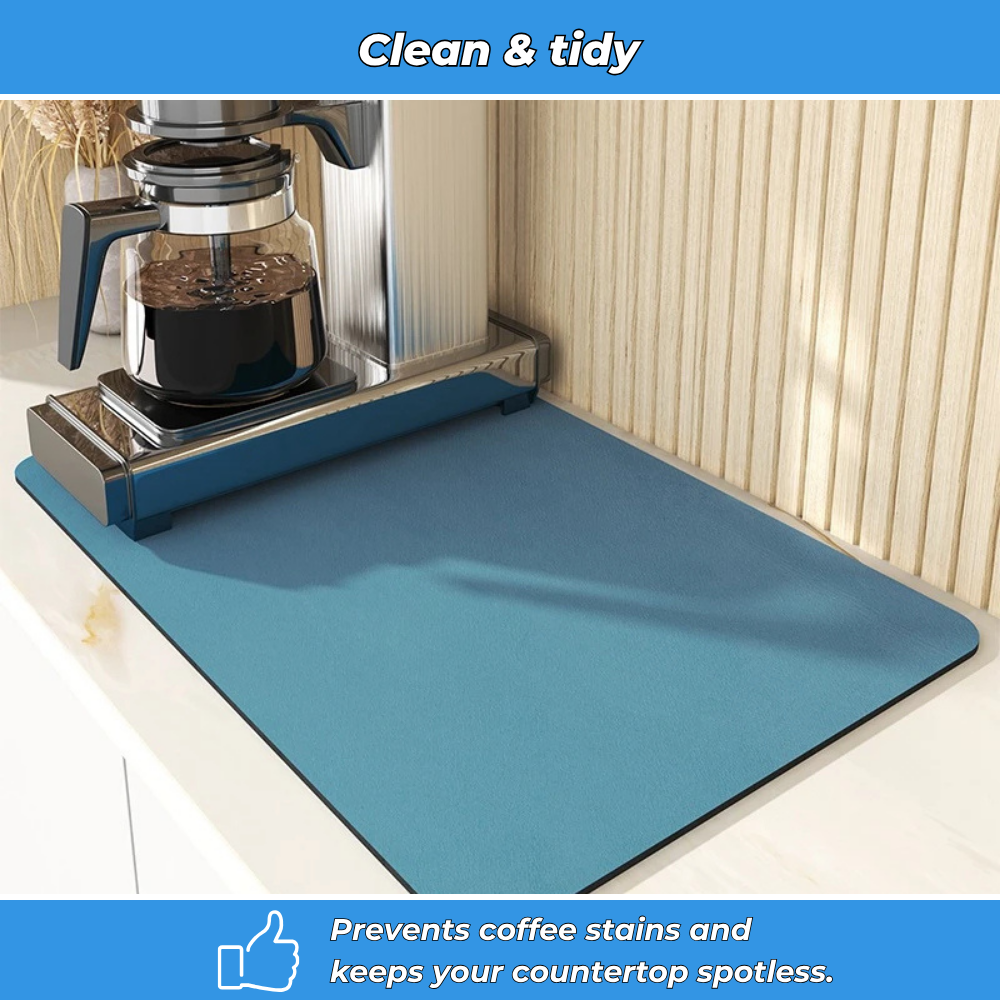Anti-slip absorbent mat for coffee machine