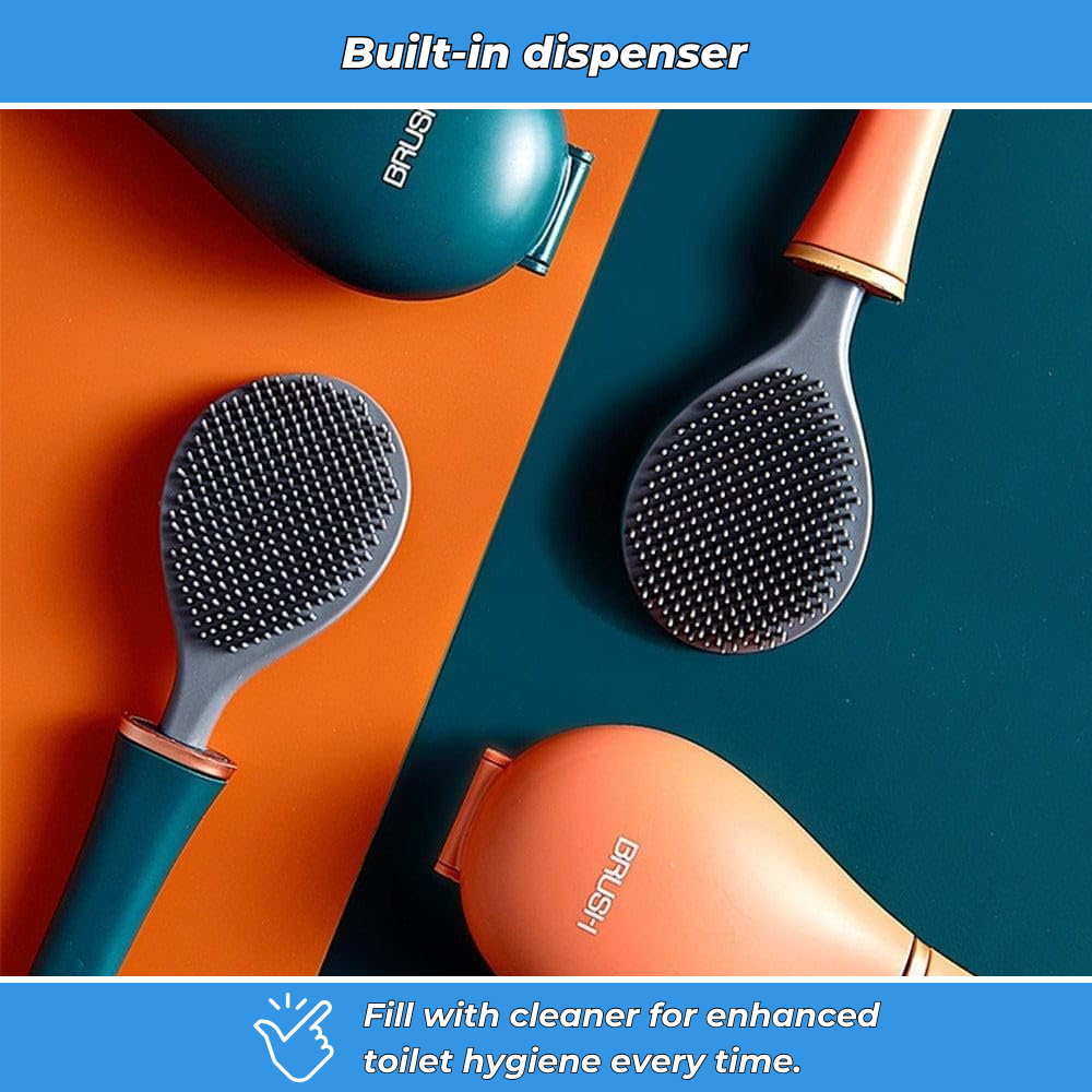 FlexiClean – Wall-mounted silicone toilet brush with built-in dispenser
