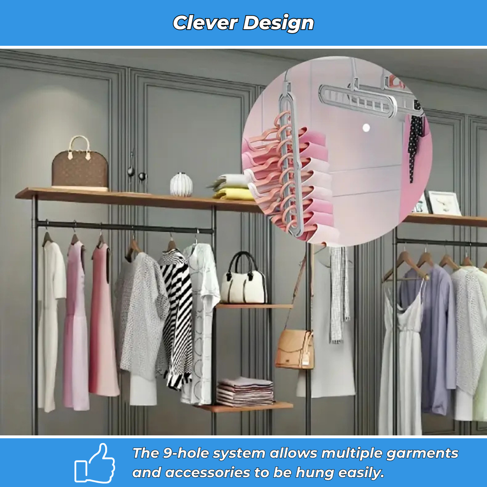 OrgaPlus | Foldable Hanger Organisers for Wardrobe, Bedroom and Closet