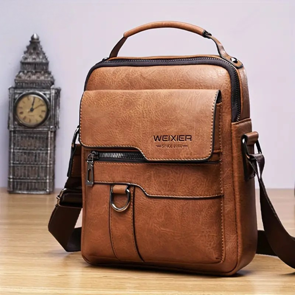 Vintage Leather Crossbody Bag for Men