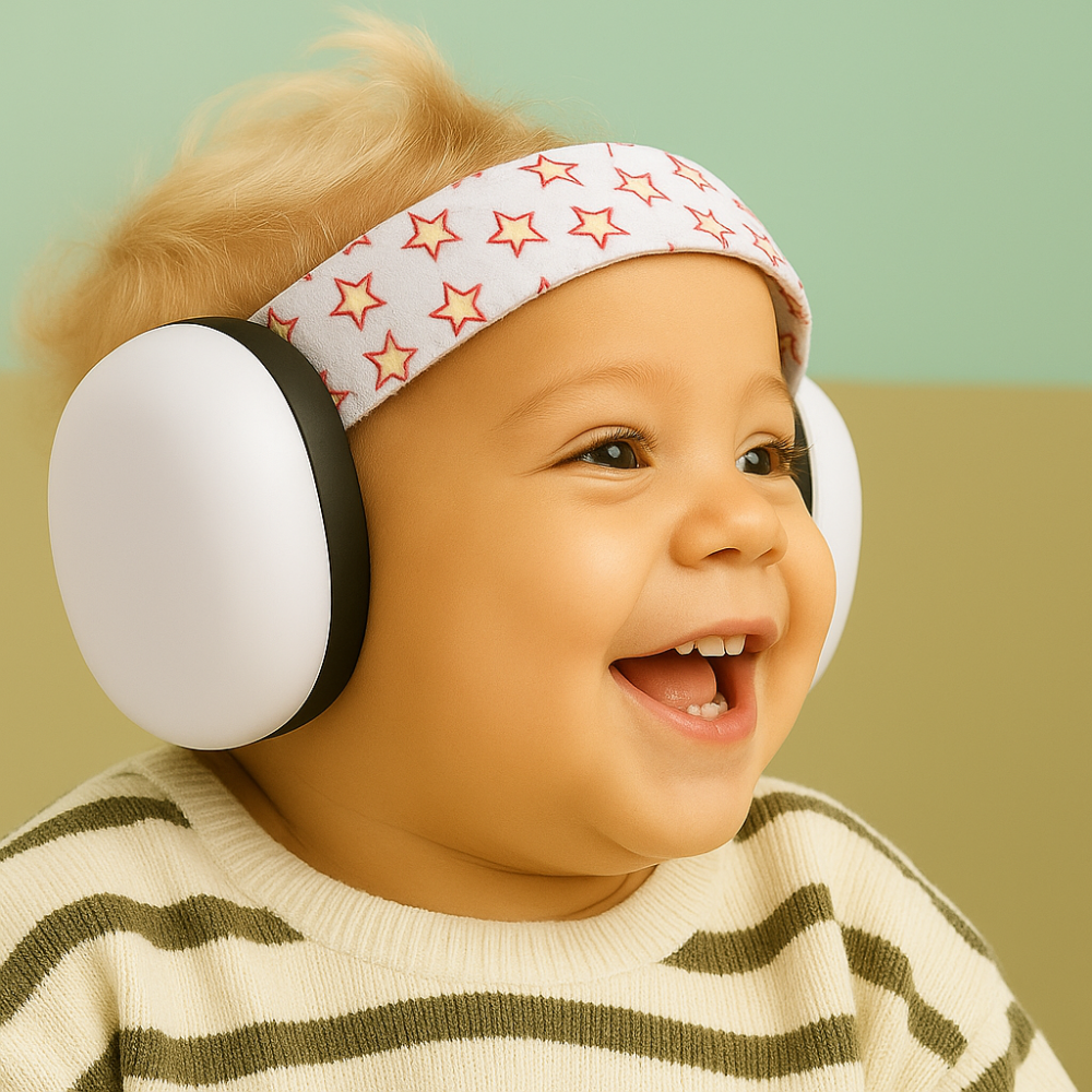 Baby Zen™ | Baby Noise Cancelling Headphones | Infant Hearing Protection | Elastic Headband | Sleep and Air Travel