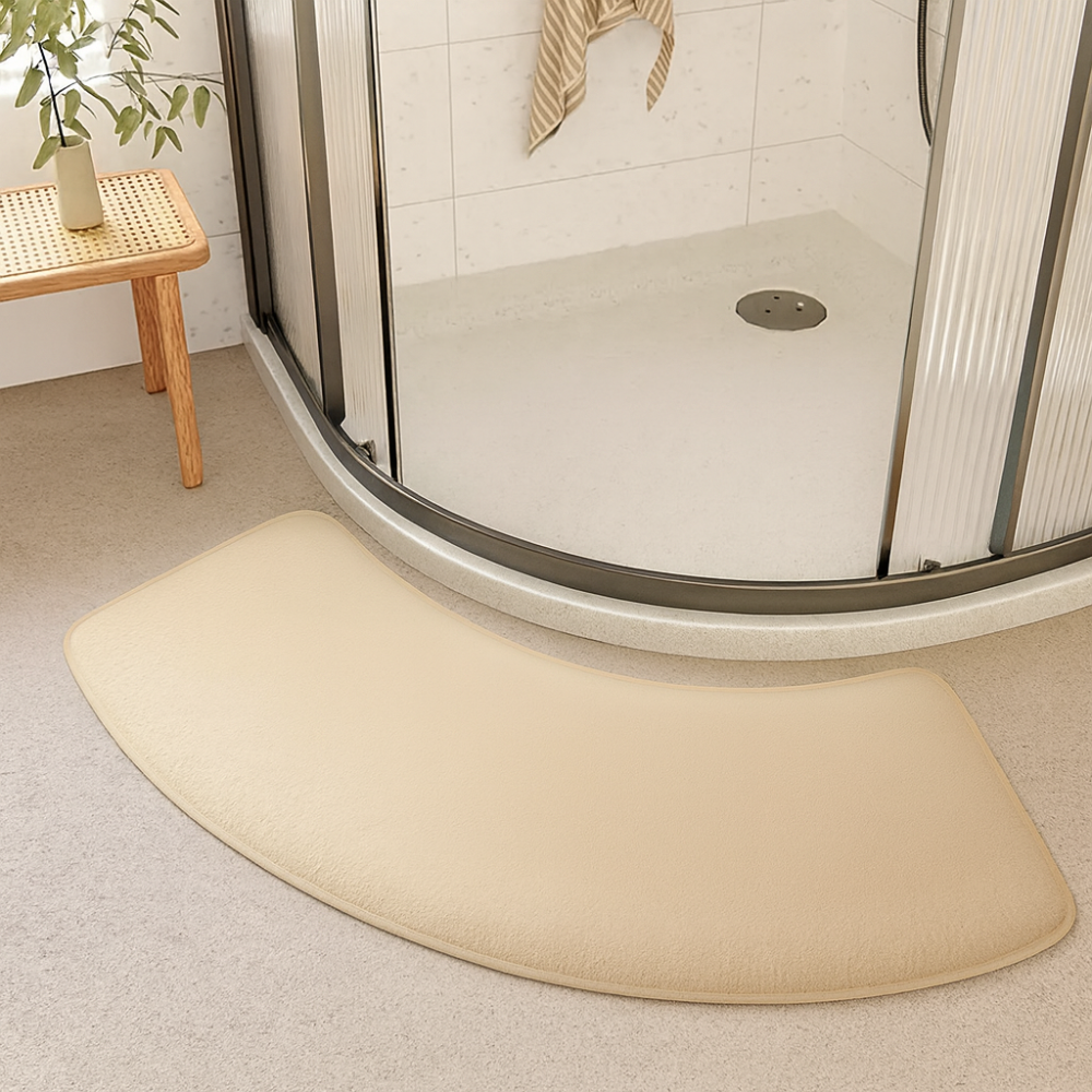 Half-moon non-slip bath mat