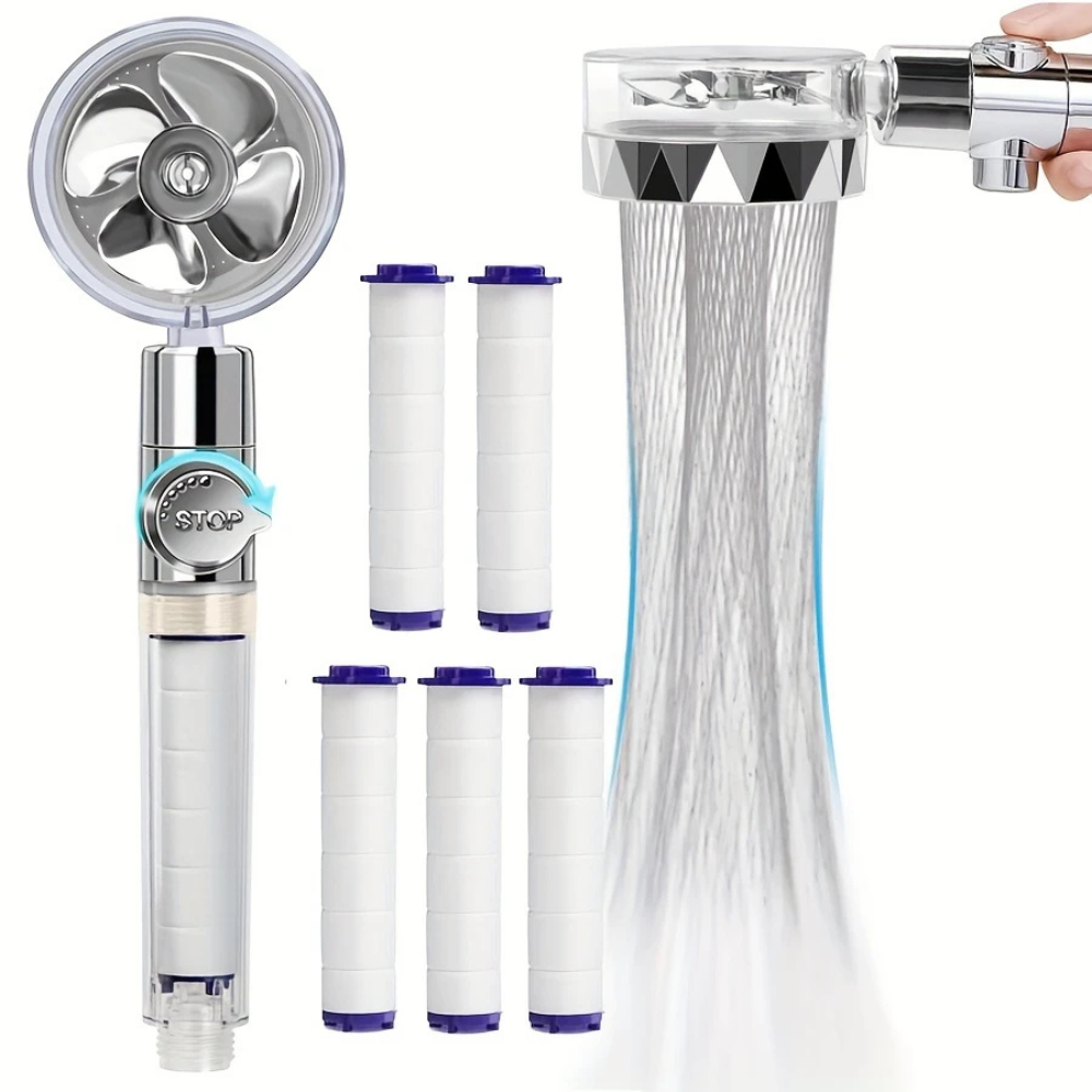 AquaPure – Adjustable Pressure Shower Head with 5 Included Filters