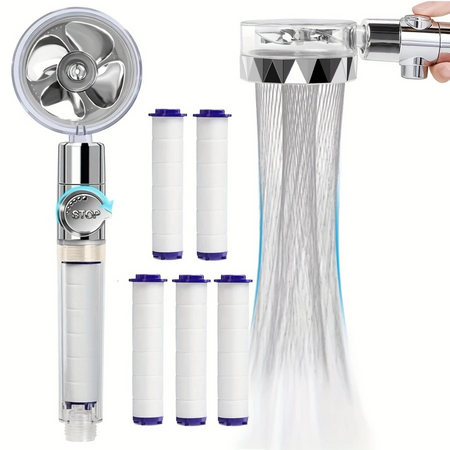 AquaPure – Adjustable Pressure Shower Head with 5 Included Filters