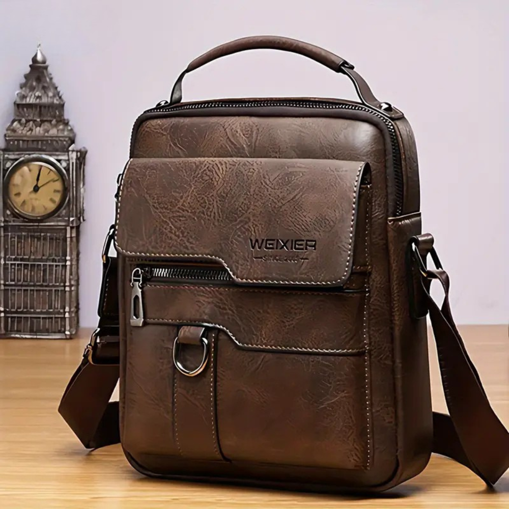 Vintage Leather Crossbody Bag for Men