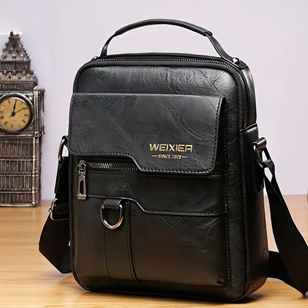 Vintage Leather Crossbody Bag for Men