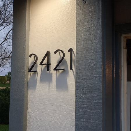 Stainless steel house number plaque to fix, modern black outdoor design