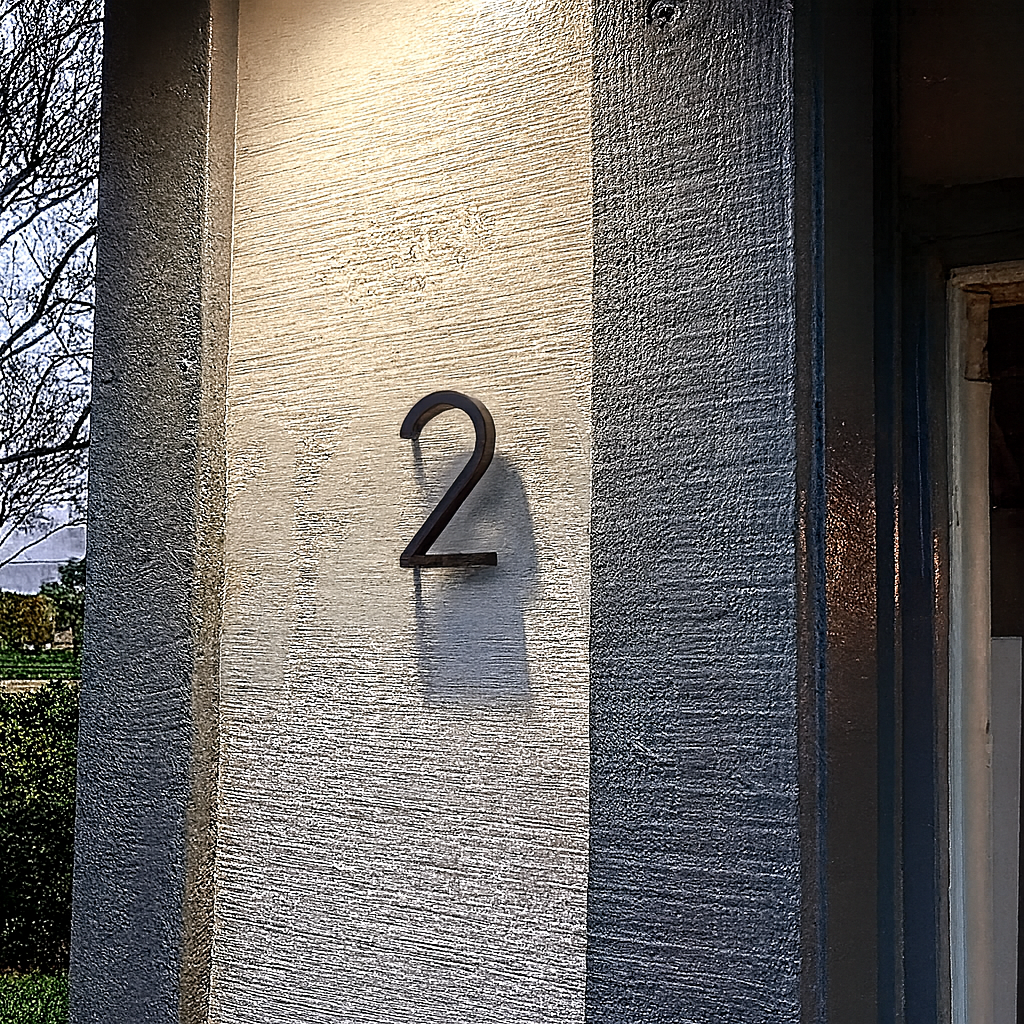Stainless steel house number plaque to fix, modern black outdoor design