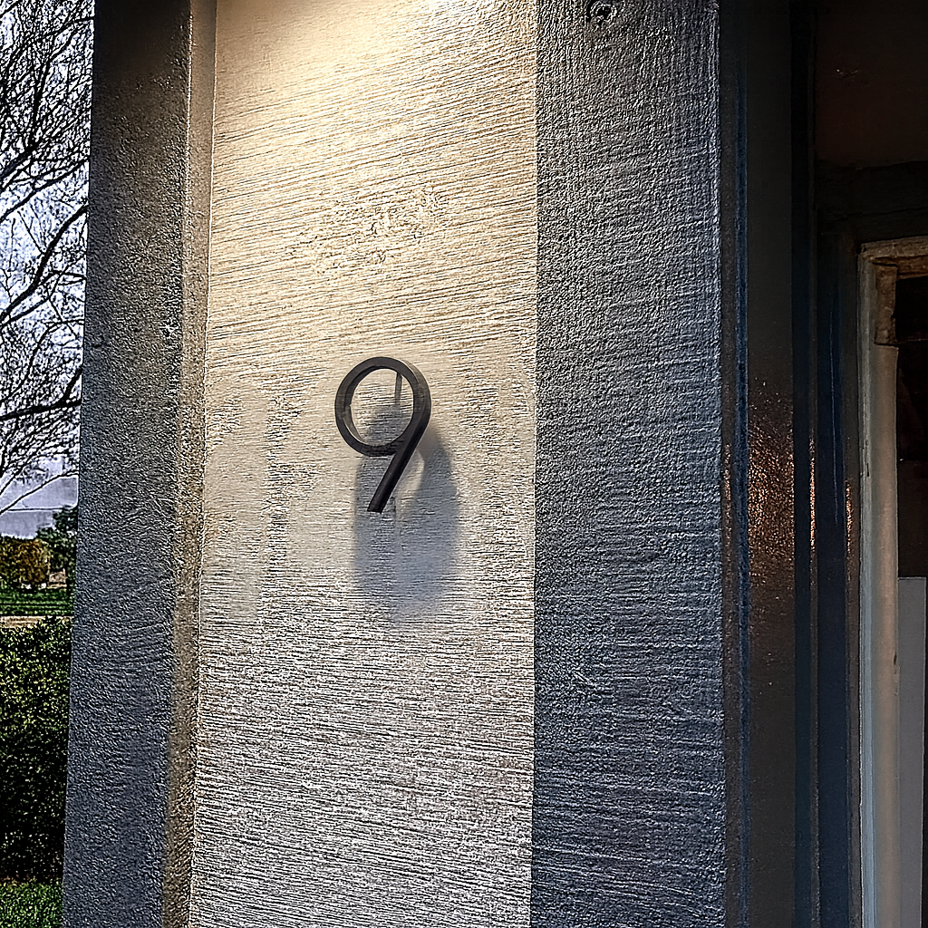 Stainless steel house number plaque to fix, modern black outdoor design