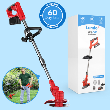 D80 PRO High-Power Cordless Brush Cutter – Cuts Grass, Bushes and Thick Branches