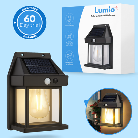 Solar-powered detection wall light