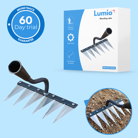 Robust steel weeding rake