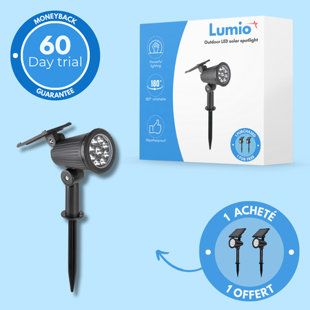 Outdoor solar LED spotlight, adjustable and waterproof