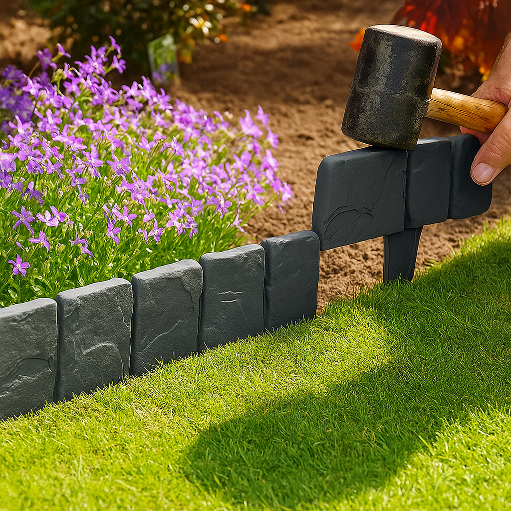 RockEdge - Flexible edging for flowerbeds and driveways (Pack of 10)