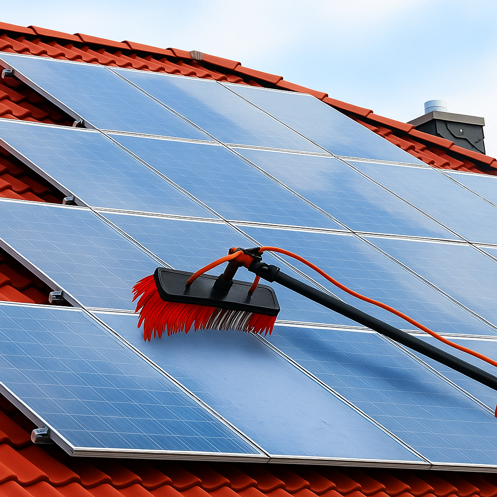 SolarClean Pro - High-performance telescopic brush for solar panels
