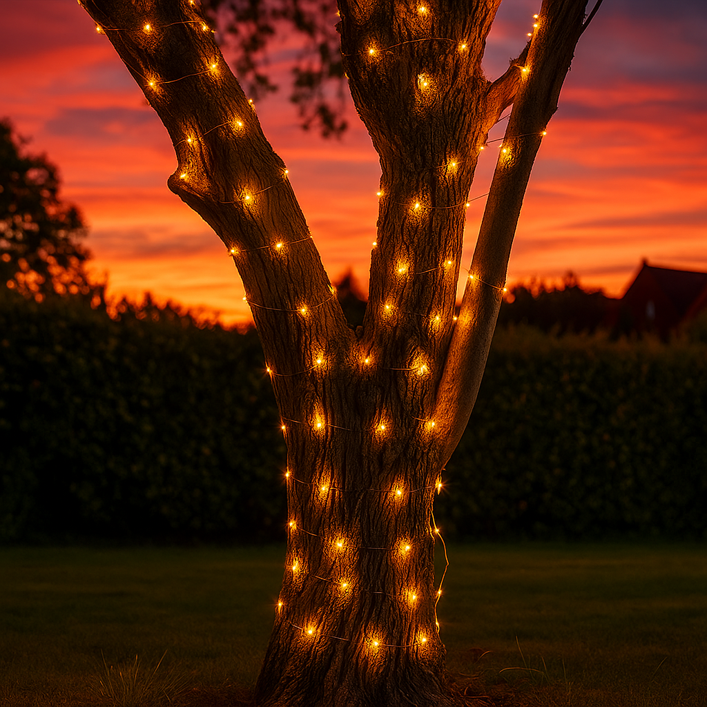 Outdoor LED solar garland - A warm, economical atmosphere