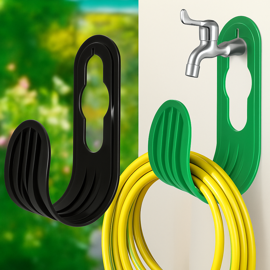 Extendable metal wall-mounted hose rack