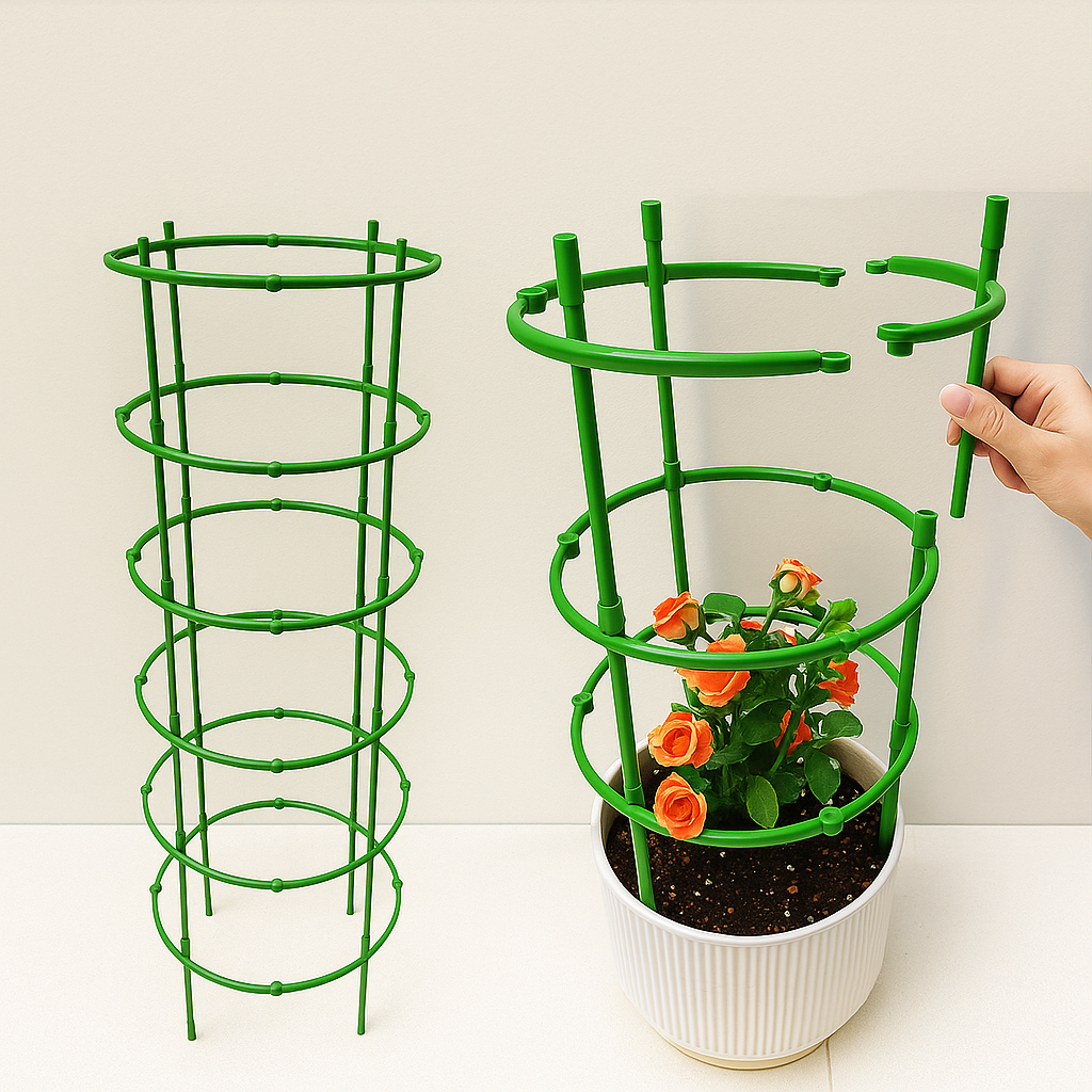 Flexible support rings for plants